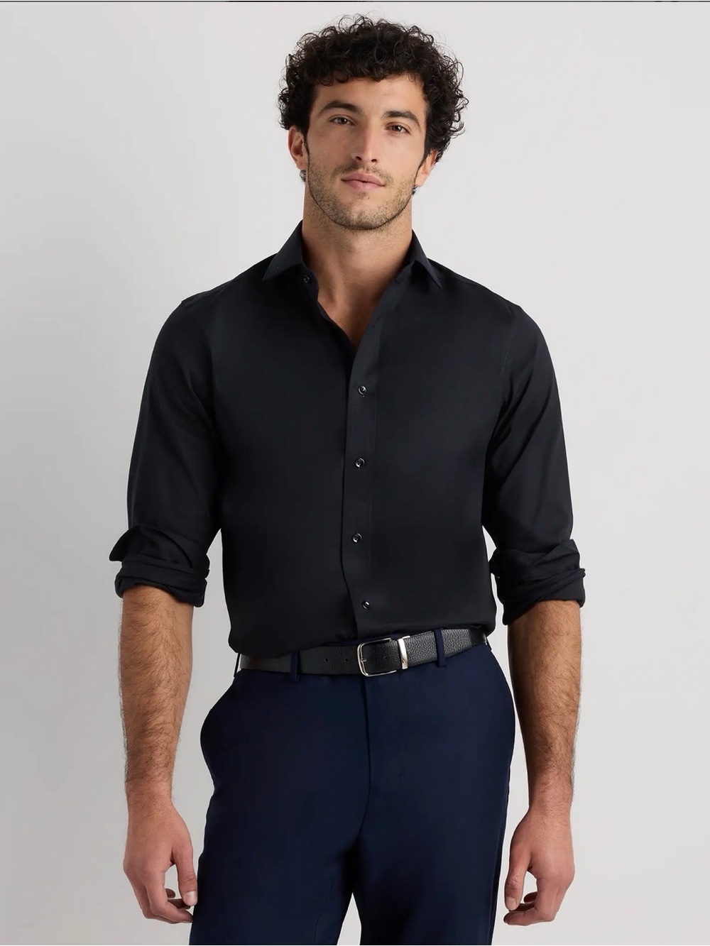 Quince Black Long-100% Organic Cotton Oxford Dress Shirt